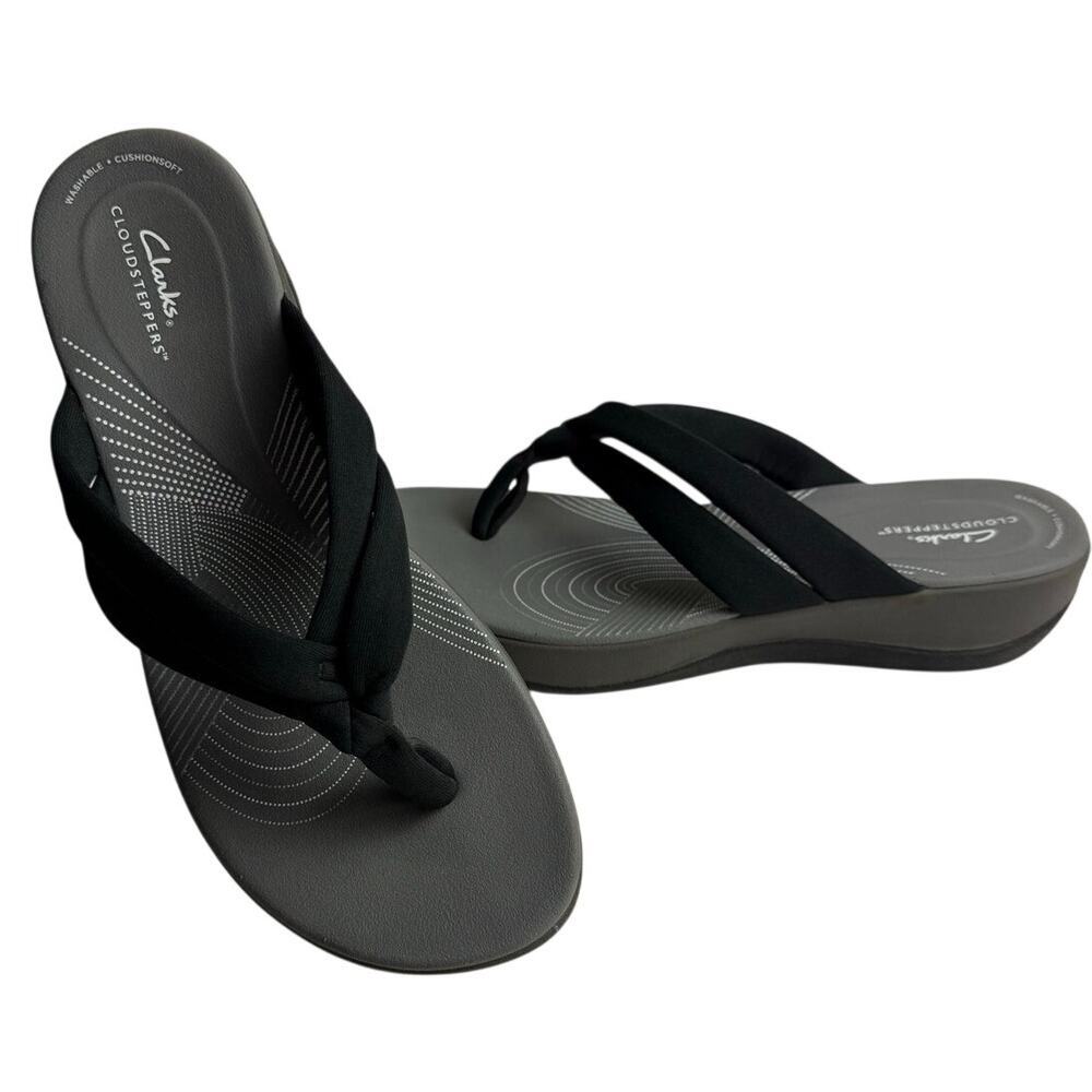 Clarks Cloudsteppers Arla Kaylie Thong Sandals Black 11M